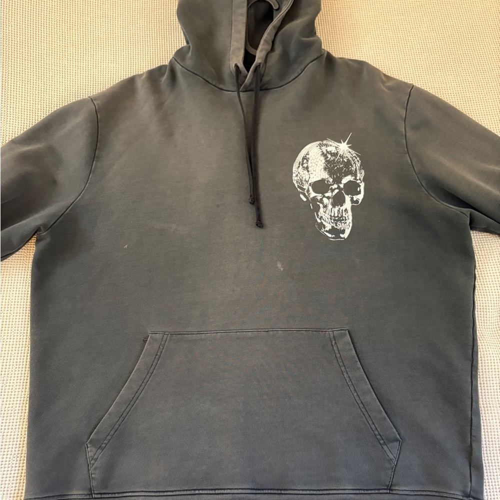 All Saints Gray Skull Sweatshirt Hoodie